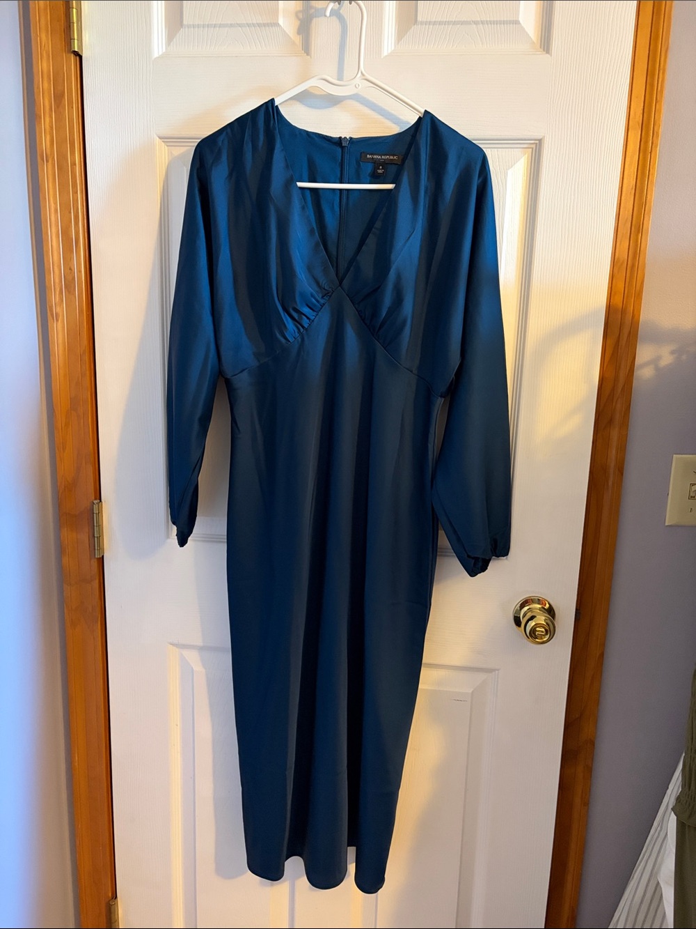 Banana Republic Teal Long Sleeve Midi Dress